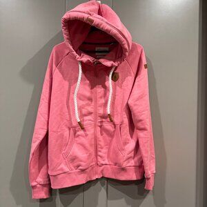 Wanakome Full Zip Hoodie Womens XXL Pink Pullover Sweatshirt Pockets Heavyweight